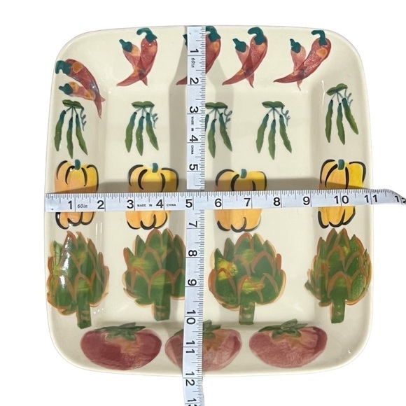 Hartstone Farmer's Market Square Decorative Vegetable Serving Platter - Picture 3 of 4